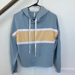 Z Supply Light Blue Hoodie with White and Yellow Accents